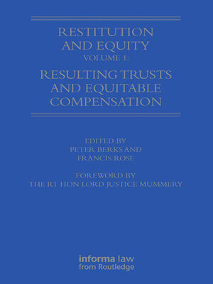 cover image of Restitution and Equity Volume 1